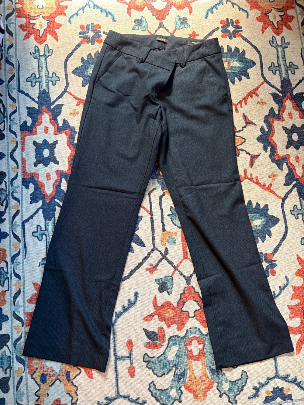 LOFT Dark Gray Wide-Leg Jeans